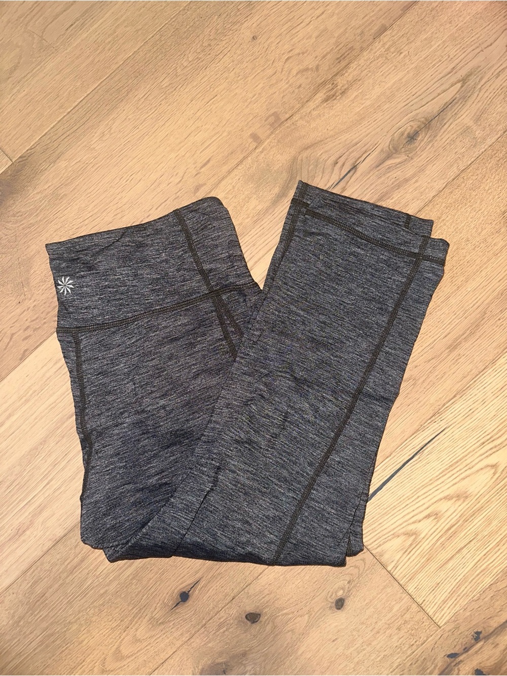 Athleta Gray Heather High-Waist Cropped Leggings with Side Seams
